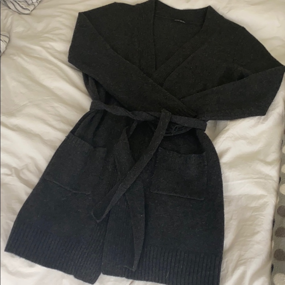 Long wool wrap sweater